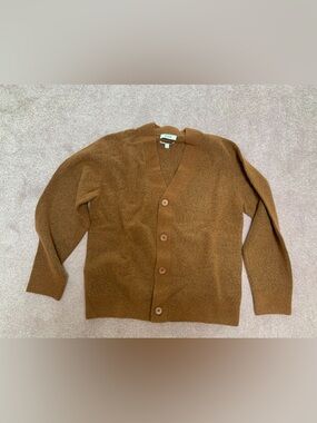 COS Relaxed Brown Wool-Blend Cardigan